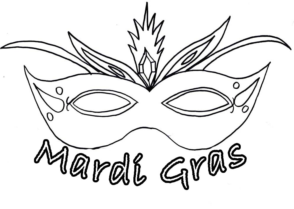 994x706 Mardi Gras Mask Coloring Pages For Kids