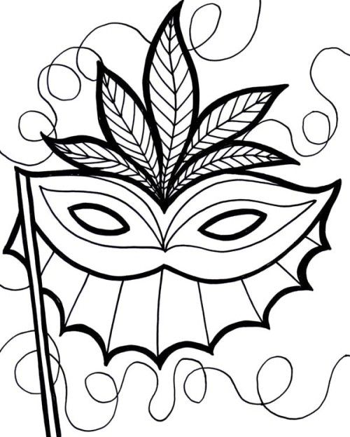 500x623 An Ethnic Mardi Gras Mask Coloring Page Mardi Gras