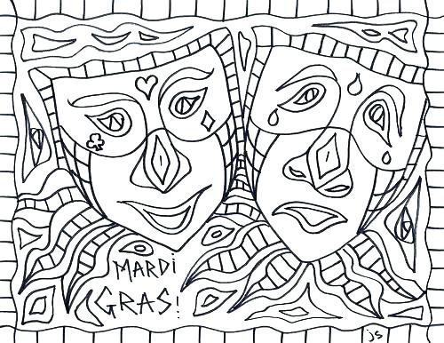 500x386 Mardi Gras Mask Printable Coloring Pages Masks Coloring Pages