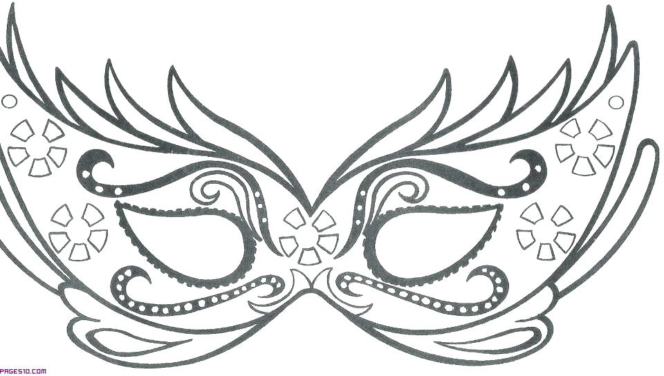 960x544 Mardi Gras Mask Coloring Page