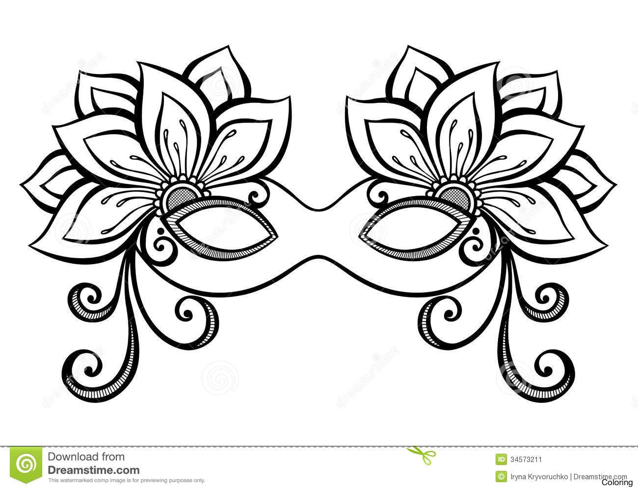 1300x1000 Free Download Mardi Gras Mask Coloring Pages Template To Print
