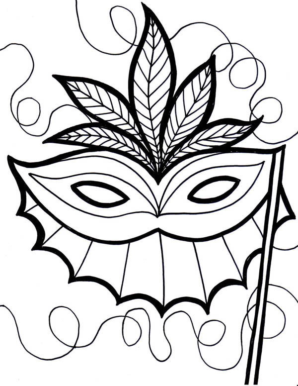 600x776 An Ethnic Mardi Gras Mask Coloring Page