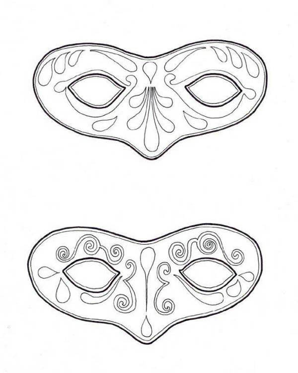 600x753 Couple Of Mask To Wear On Mardi Gras Coloring Page
