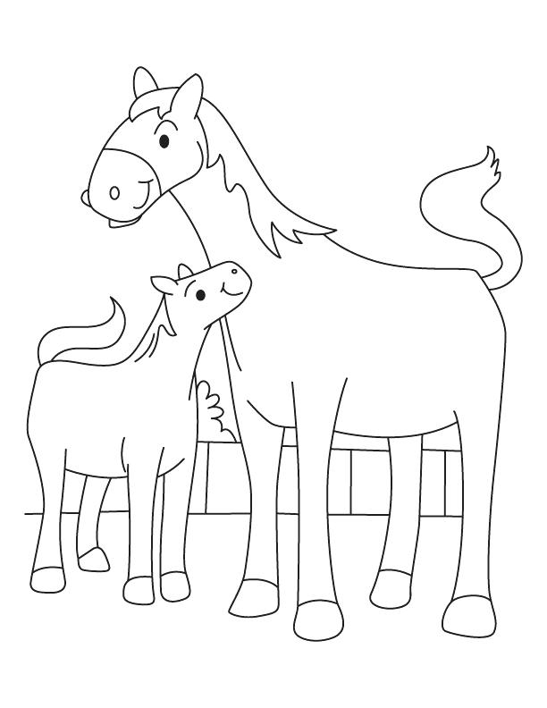 612x792 Mother Horse And Foal Coloring Pages Two Horses Two Horses