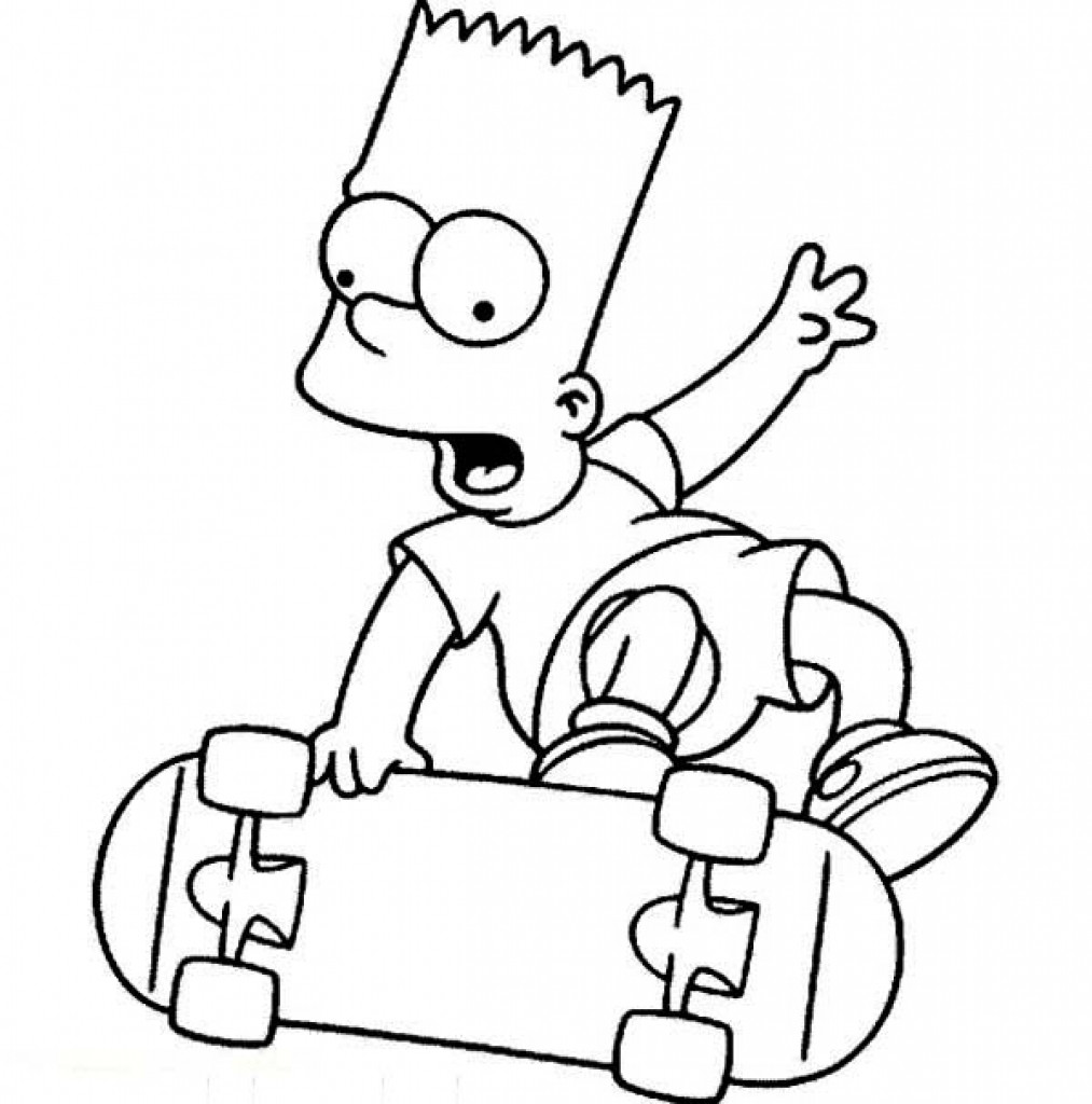 1013x1024 Bart Simpson Coloring Pages Triumphdm Com Within Tixac