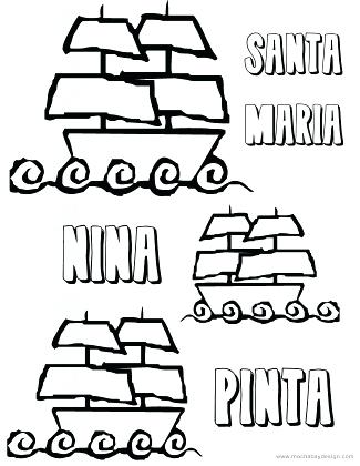 325x420 Nina Pinta Santa Maria Coloring Pages