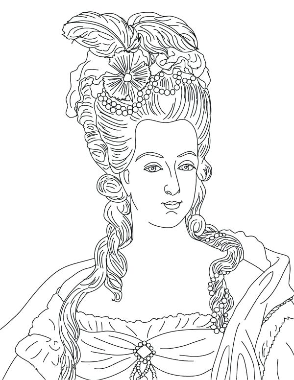 600x776 Marie Antoinette Coloring Pages French Queen Coloring Page