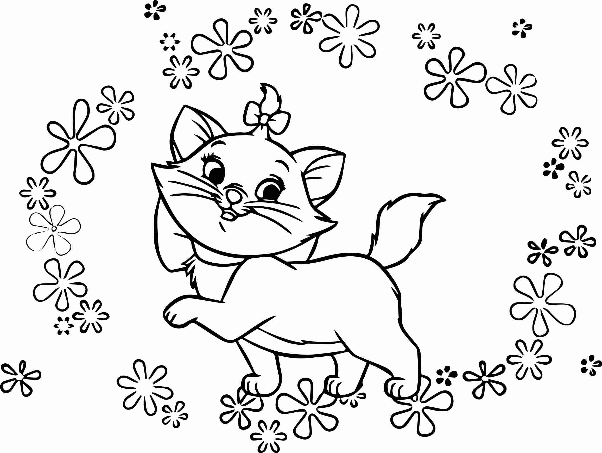 2313x1739 Disney The Flowers Aristocats Coloring Page Wecoloringpage