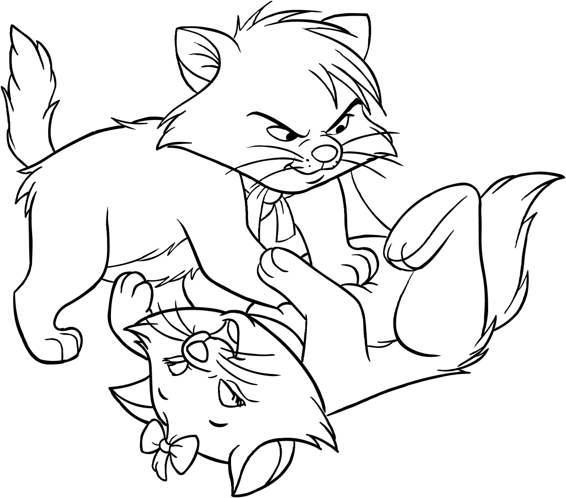 1127x992 Marie And Berlioz Of Aristocats Coloring Pages