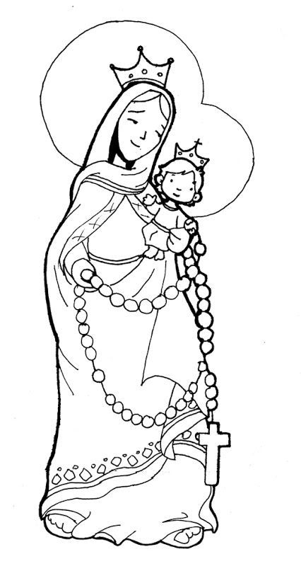426x800 Virgin Marie Of The Rosary Coloring Pages Religia