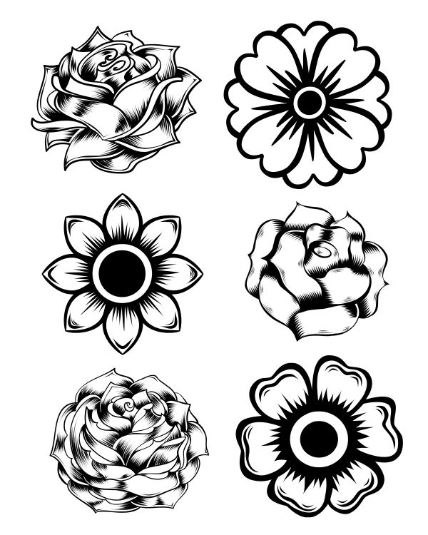 600x750 Free Printable Rose And Marigold Flowers Coloring Page Kids