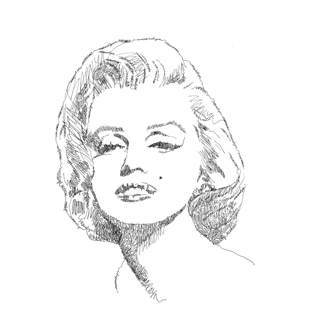 1024x1024 Marilyn Monroe Portrait Coloring Page Free Printable Pages
