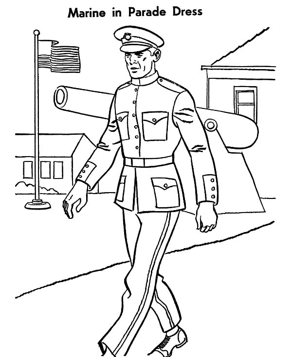 600x734 Military Marine Parade Dress Coloring Pages Color Luna