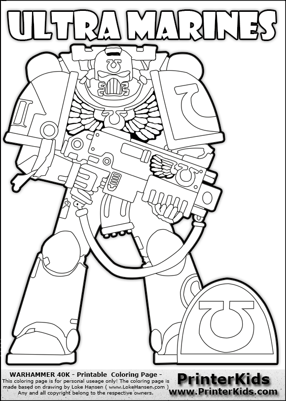 580x812 Space Marine Coloring Pages
