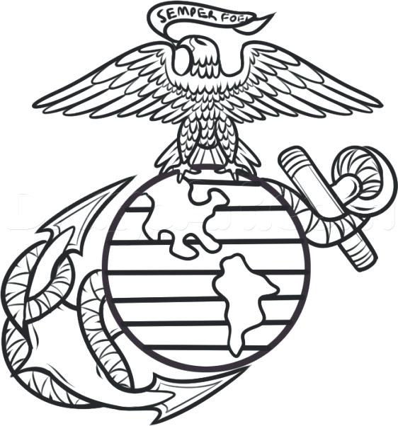 562x602 Marine Coloring Page Marine Corps Coloring Pages Military Coloring