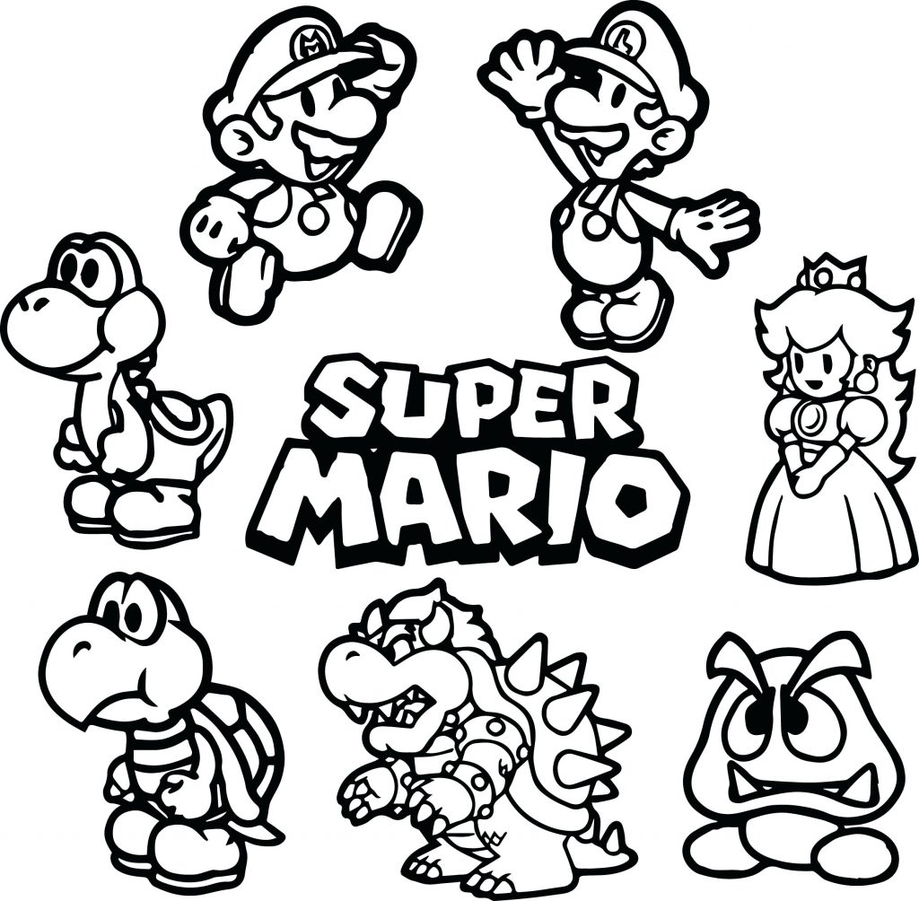 1024x1004 Mario World Coloring Pages