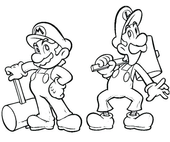 550x458 Mario Luigi Coloring Pages And Coloring Pages Picture Mario Bros