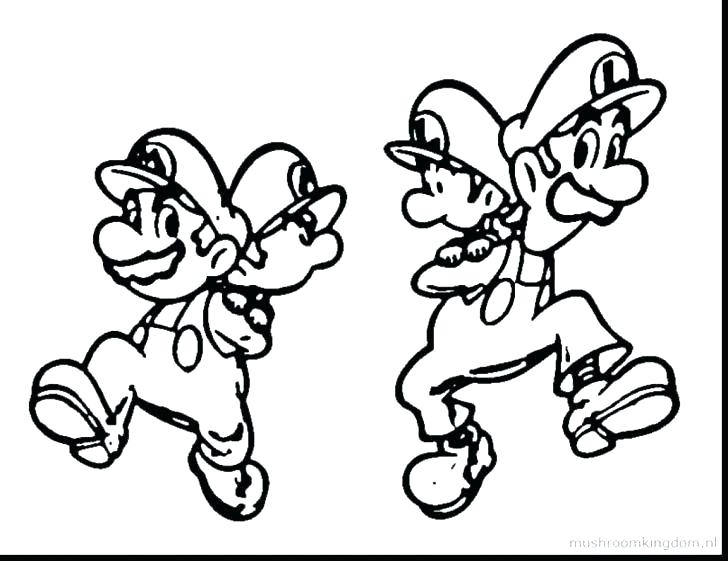 728x561 Mario And Luigi Coloring Pages
