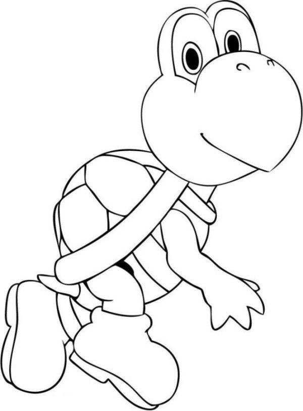 600x813 Koopa Troopa Mario Coloring Page