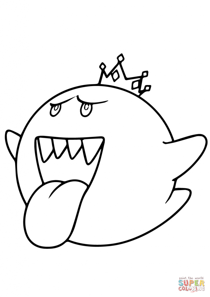 724x1024 Mario Kart King Boo Coloring Pages Download