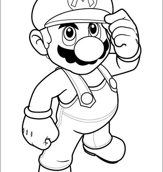 567x600 Mario Bros Printable Coloring Pages Free Mario Coloring Pages