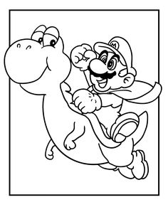 236x305 Mario Riding Yoshi Mario Coloring Page Holden's Stuff