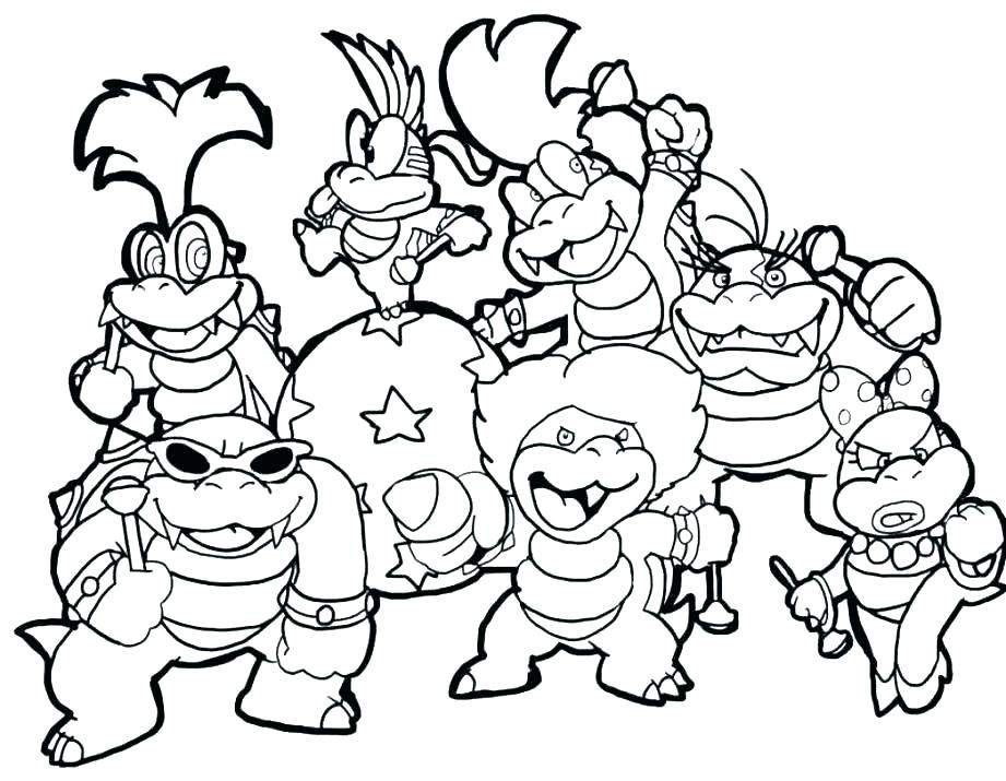 921x715 Super Mario Characters Coloring Pages