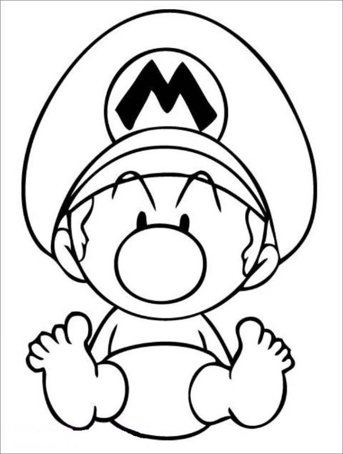680x900 Mario Coloring Pages