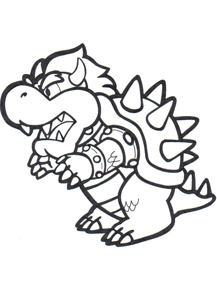 750x1000 Mario Bowser Coloring Pages Free Printable Mario Bowser Coloring