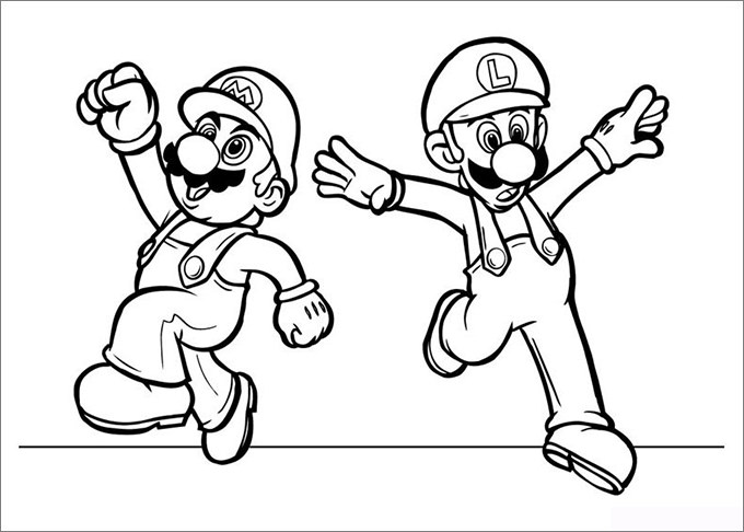 680x486 Best Luigi And Mario Coloring Pages Free Printable