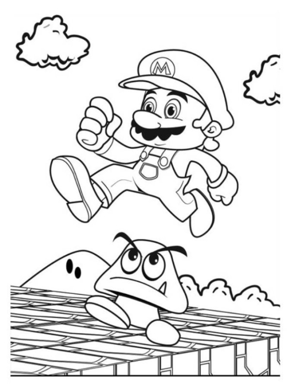 600x801 Goomba Coloring Pages