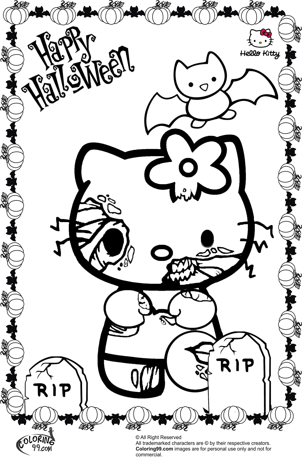 980x1500 Halloween Zombie Coloring Pages