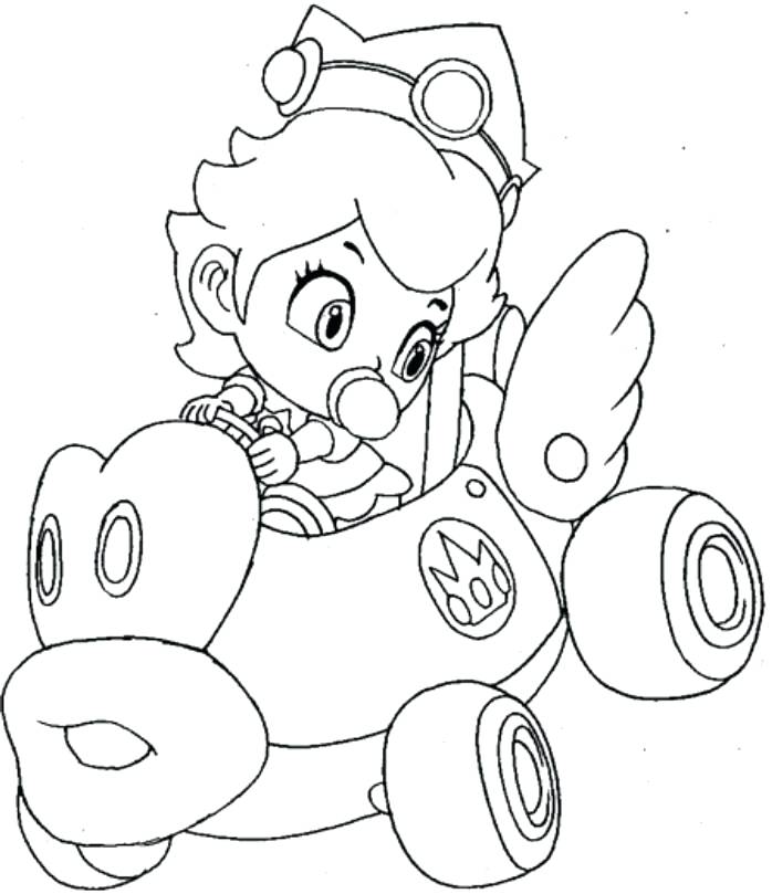 698x809 Mario Cart Coloring Pages Kart Coloring Page Mario Kart Coloring