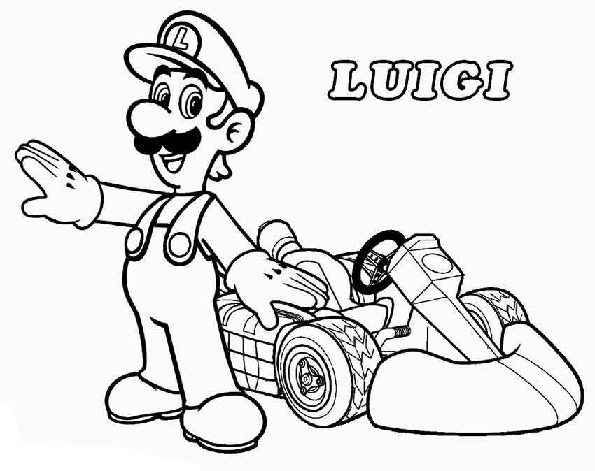 850x674 Mario Kart Coloring Pages