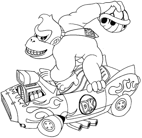 500x485 Mario Kart Coloring Pages