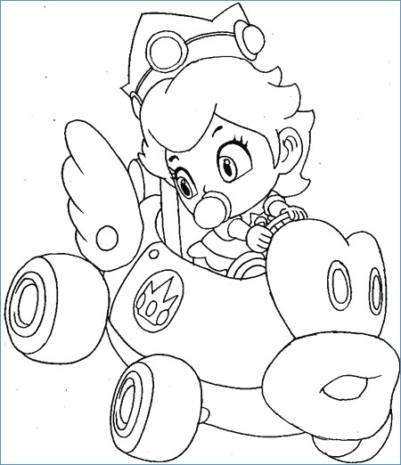 450x522 Mario Kart Luigi Coloring Page
