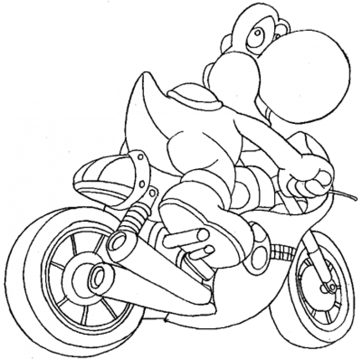 730x724 Mario Kart Characters Coloring Pages Yoshi In Mario Kart Coloring