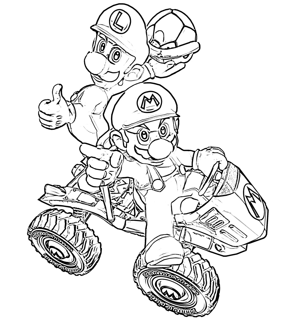1024x1067 Mario Kart Coloring Pages