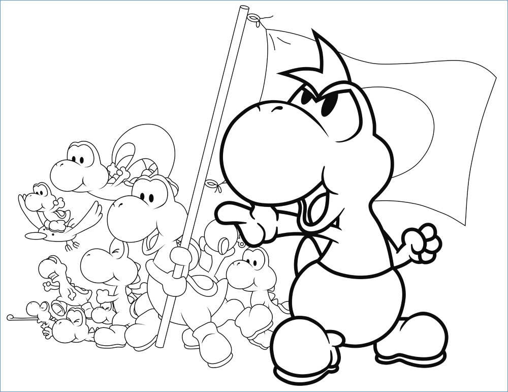 1000x771 Mario Kart Coloring Pages Yoshi
