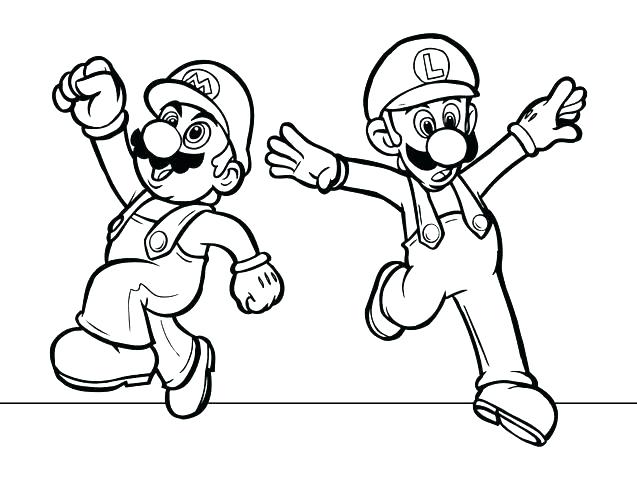 637x480 Mario Luigi Coloring Pages Kart Coloring Pages Free Printable
