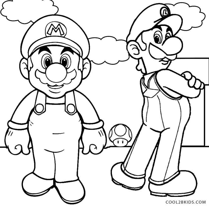 850x835 Printable Luigi Coloring Pages For Kids Line Art