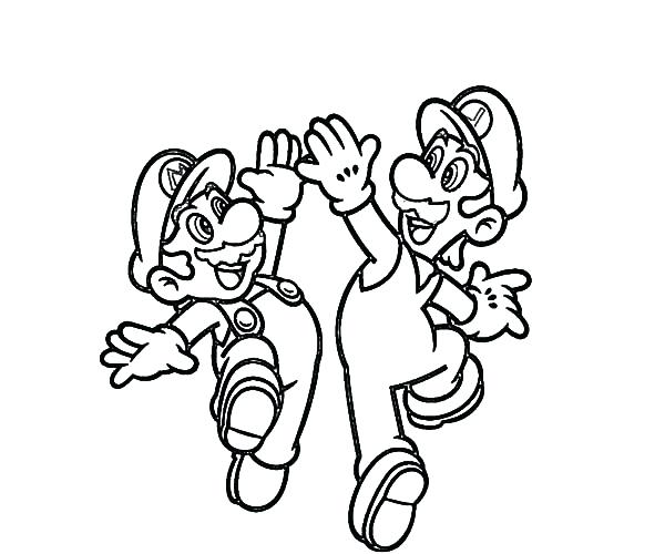 600x500 Mario Luigi Coloring Pages