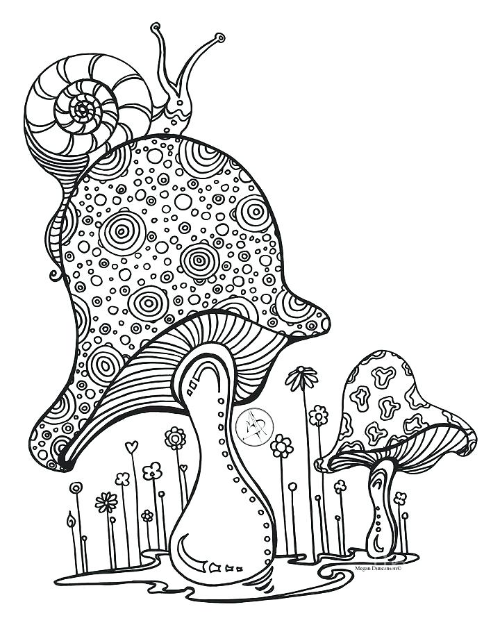 720x900 Mushroom Coloring Page