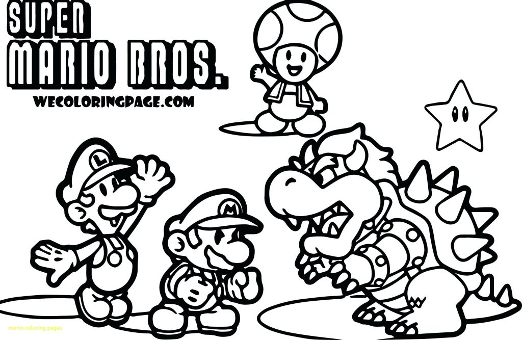 1024x667 Coloring Pages Mario Coloring Page Super Star Bros Pages Yoshi