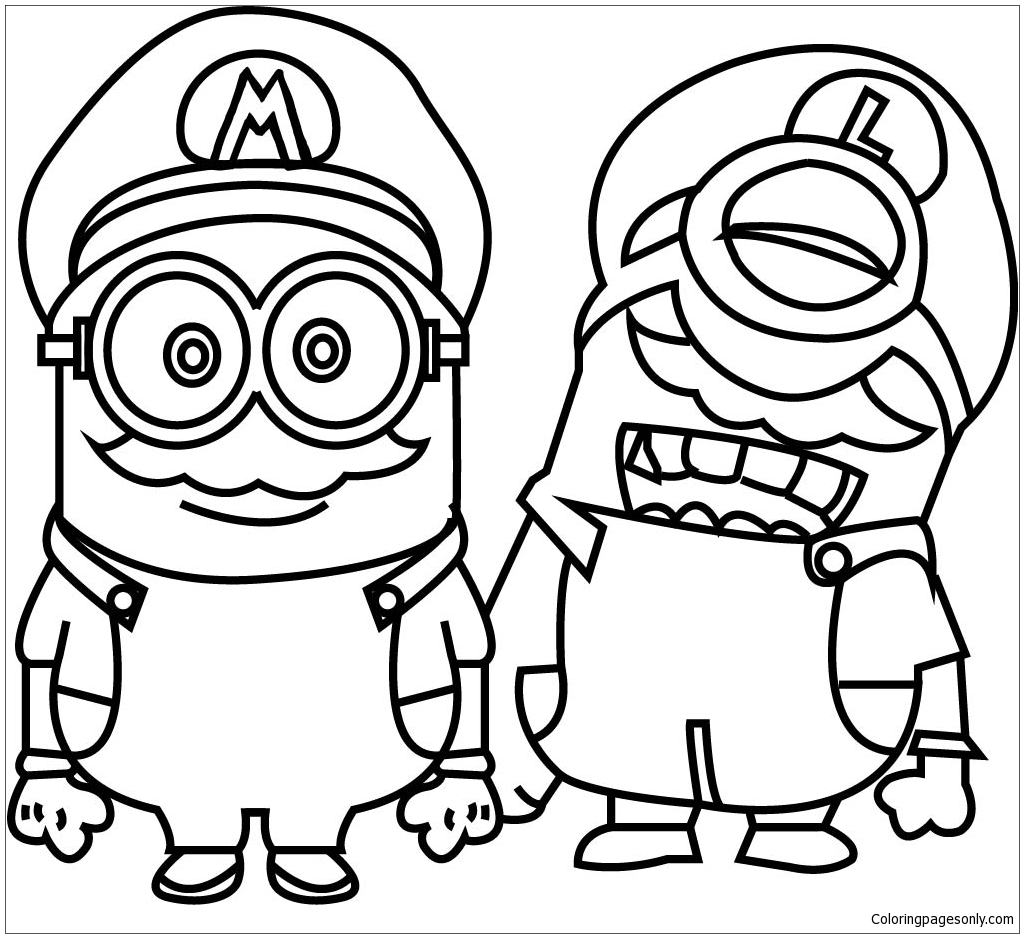 1024x938 Minions Cosplay Mario World Capa Para Coloring Page