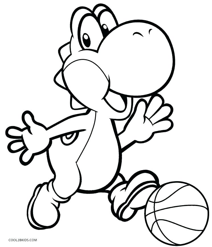 744x867 Super Mario Bros Yoshi Coloring Pages Paper Princess Peach