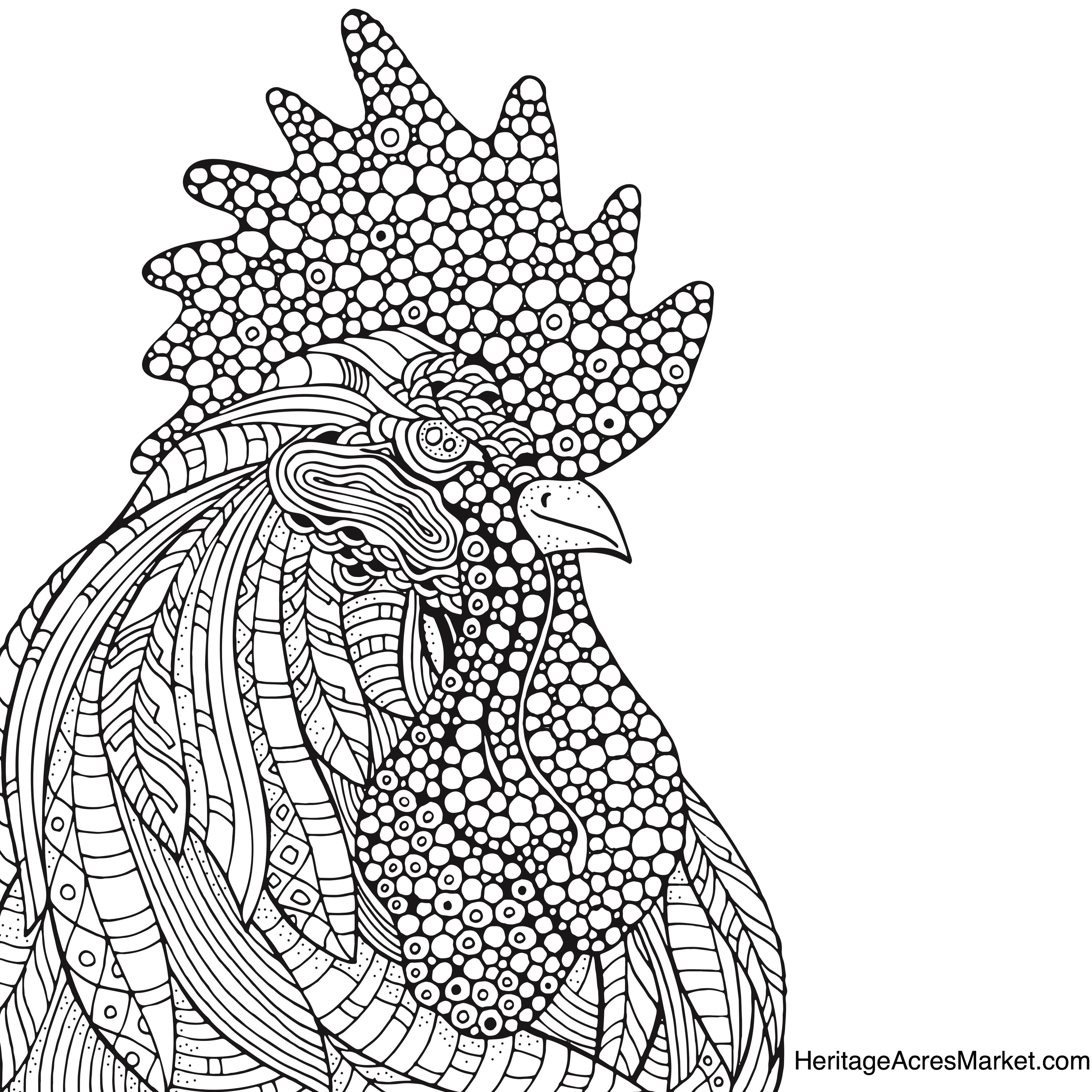 4096x4096 Wonderful Inspiration Rooster Coloring Page Heritage Acres Market