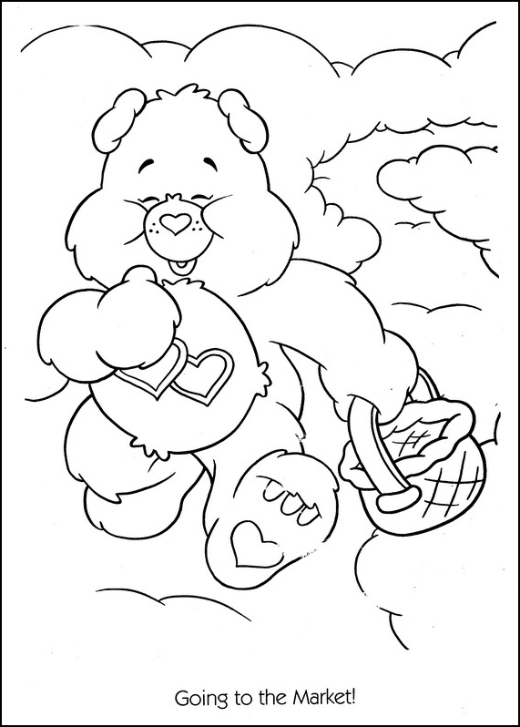 571x798 Care Bears Going To The Market Coloring Page