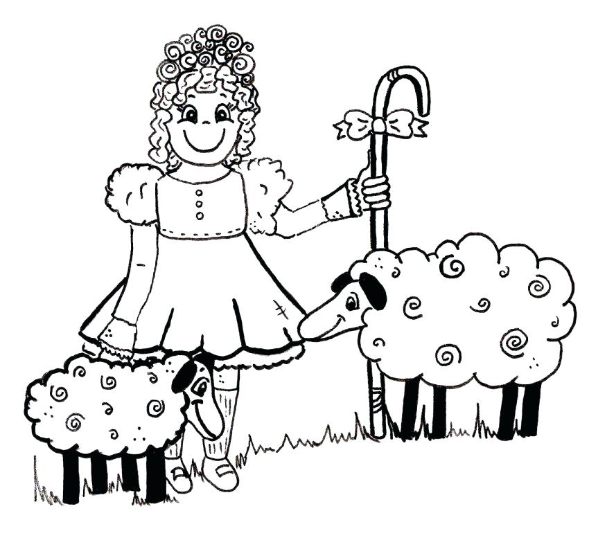 850x793 Little Bo Peep Coloring Page