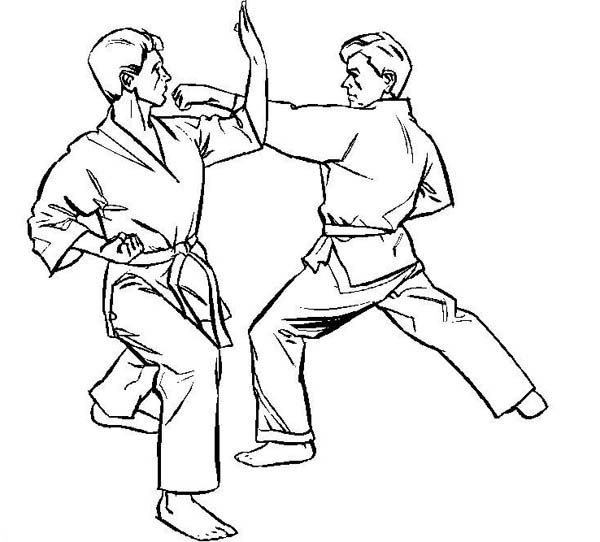 600x542 Karate Kid, Karate Kid On Counter Attack Coloring Page